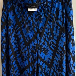 AB Studio Blue and Black Wide Leg Pants